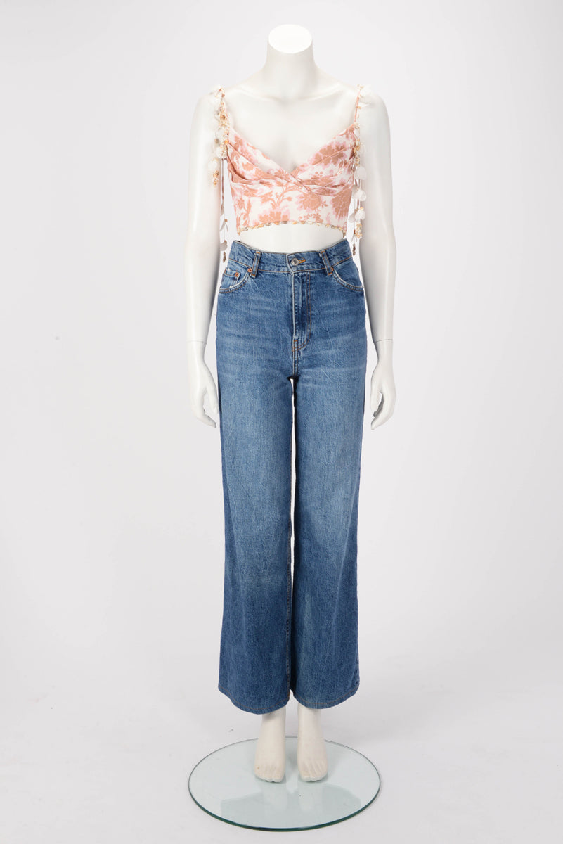 Linen Postcard Bustier Top