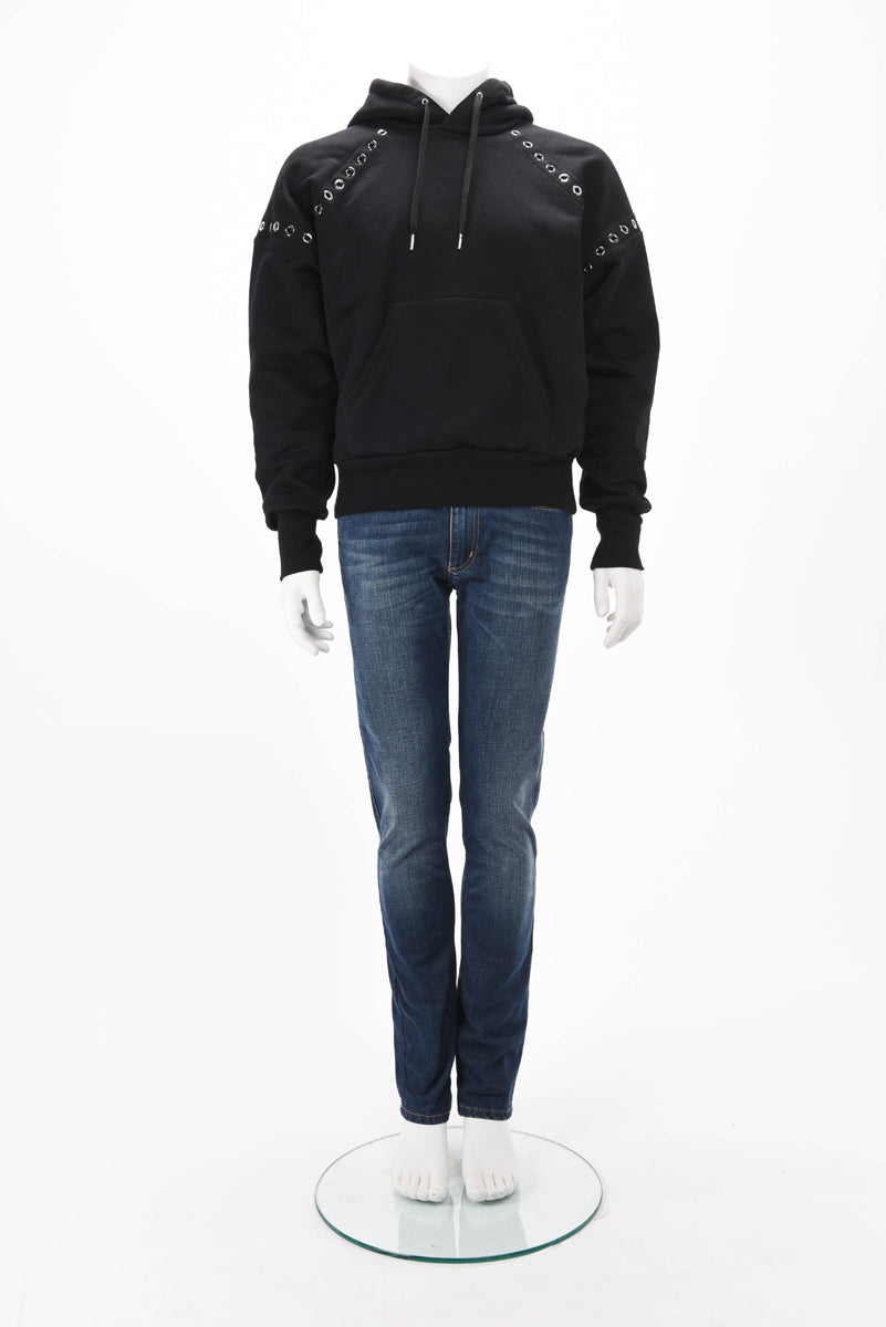 Cotton Eyelet Hooded Sweater