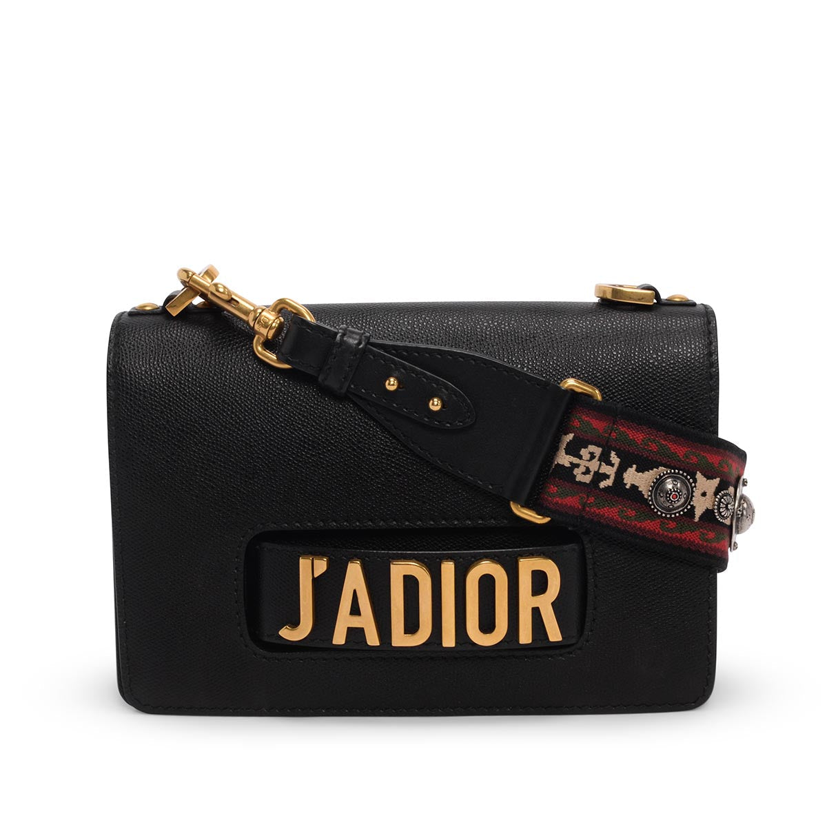 Grained Calfskin J'Adior Flap Bag + Bohemian Strap