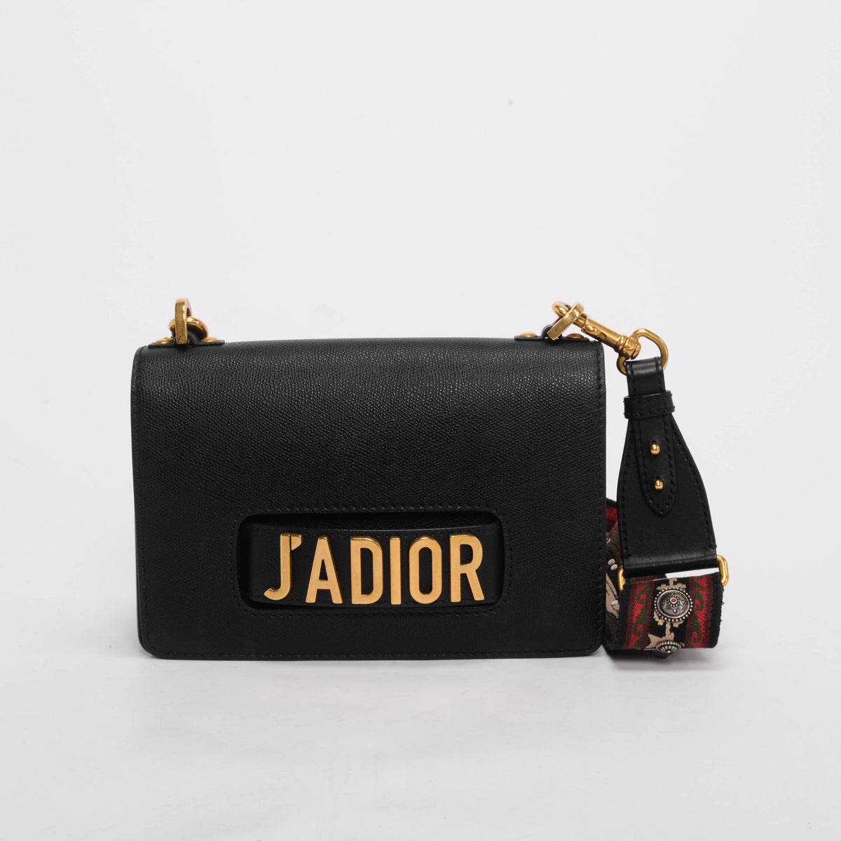 Grained Calfskin J'Adior Flap Bag + Bohemian Strap